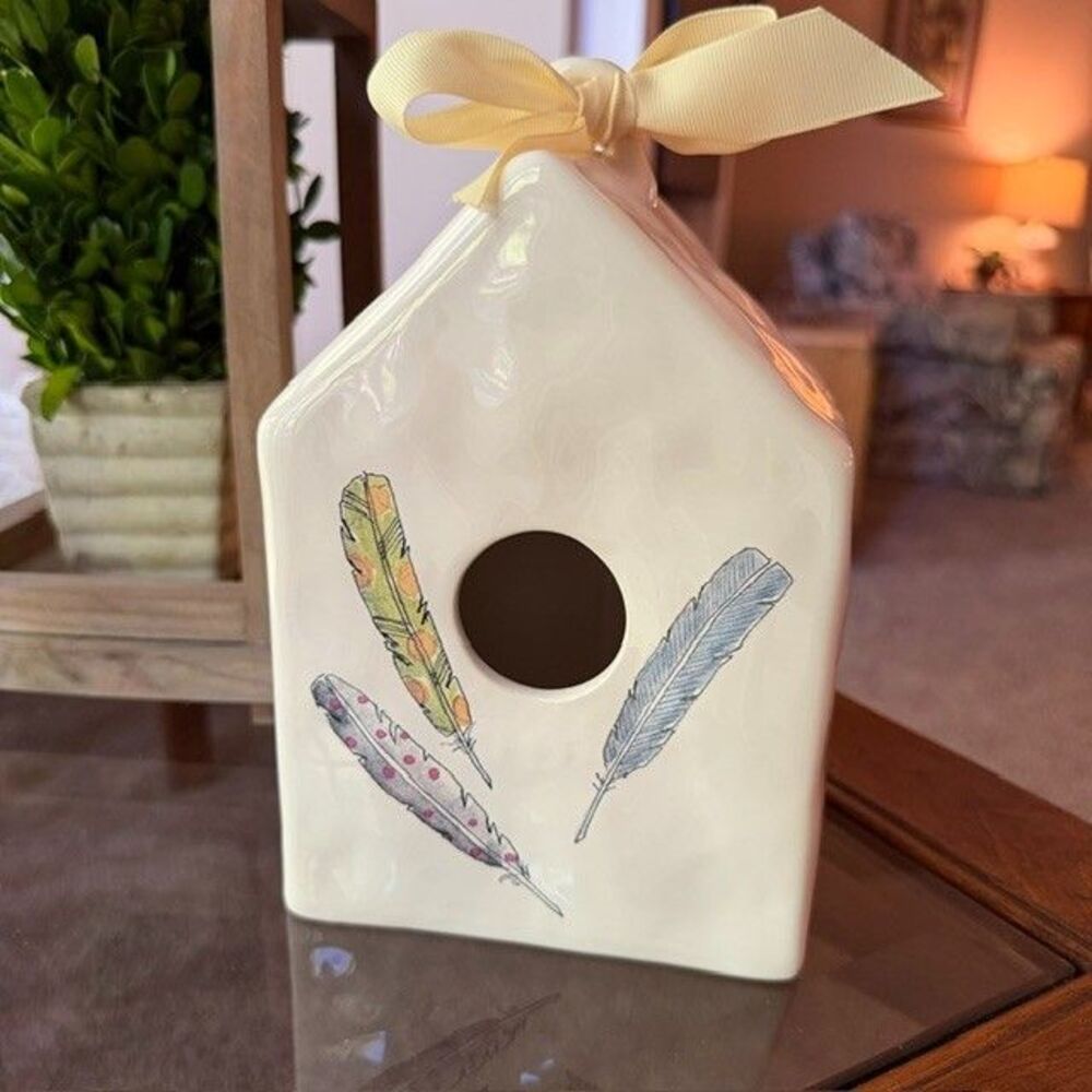 Rae Dunn Artisan Collection by Magenta Pastel Feather Birdhouse
